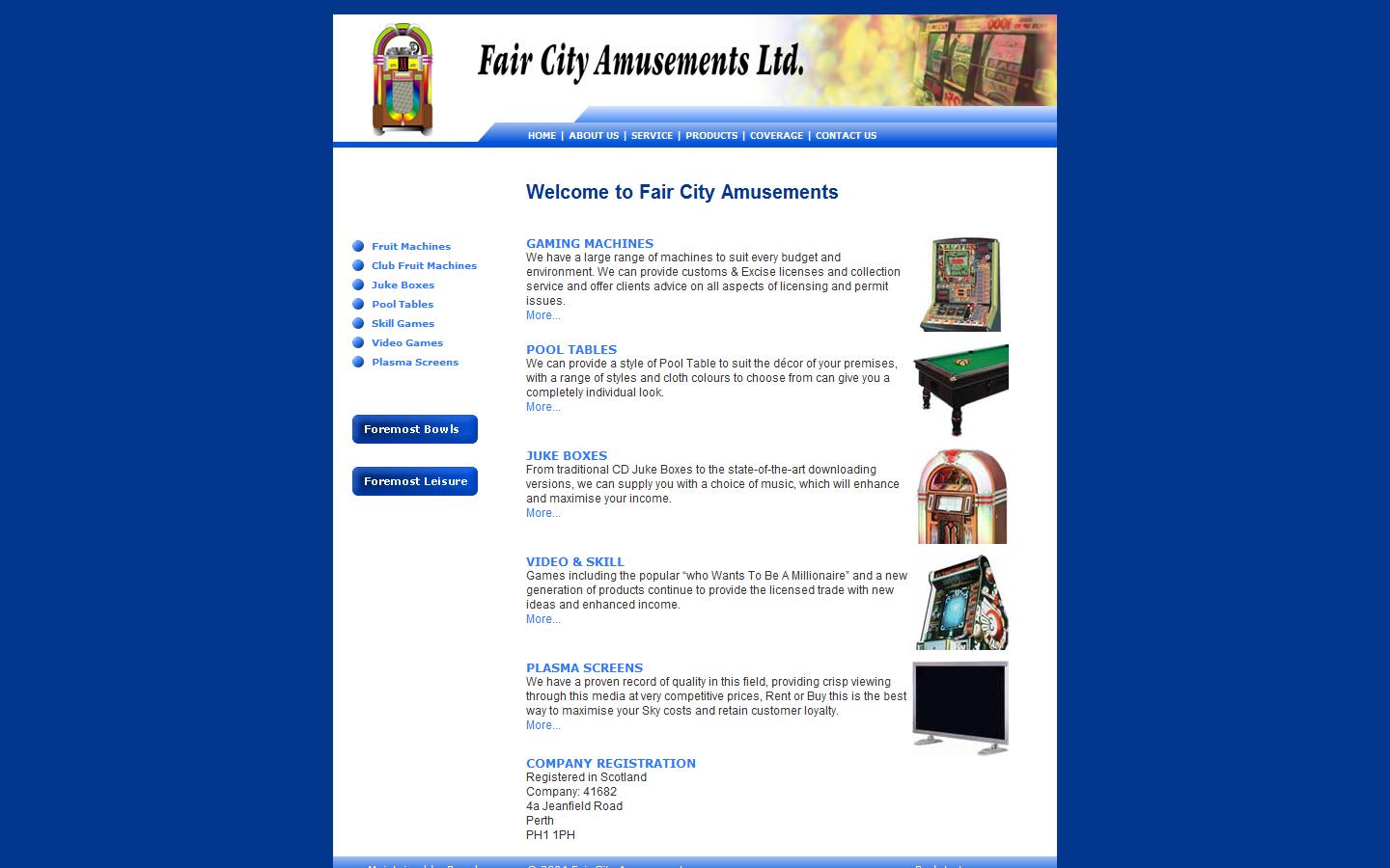 Fair City Amusements Ltd Website