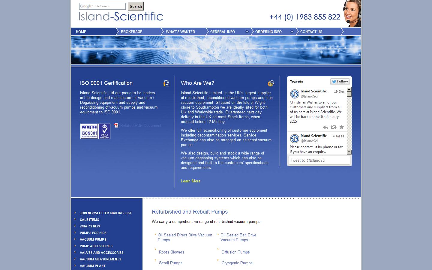 Island Scientific Ltd Website