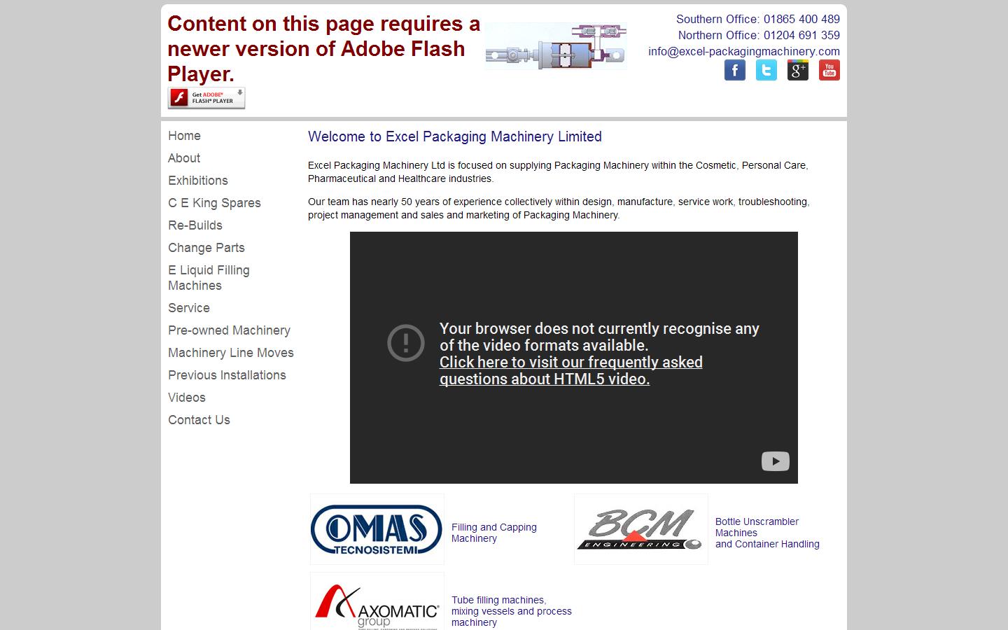 Excel Packaging Machinery Ltd Website