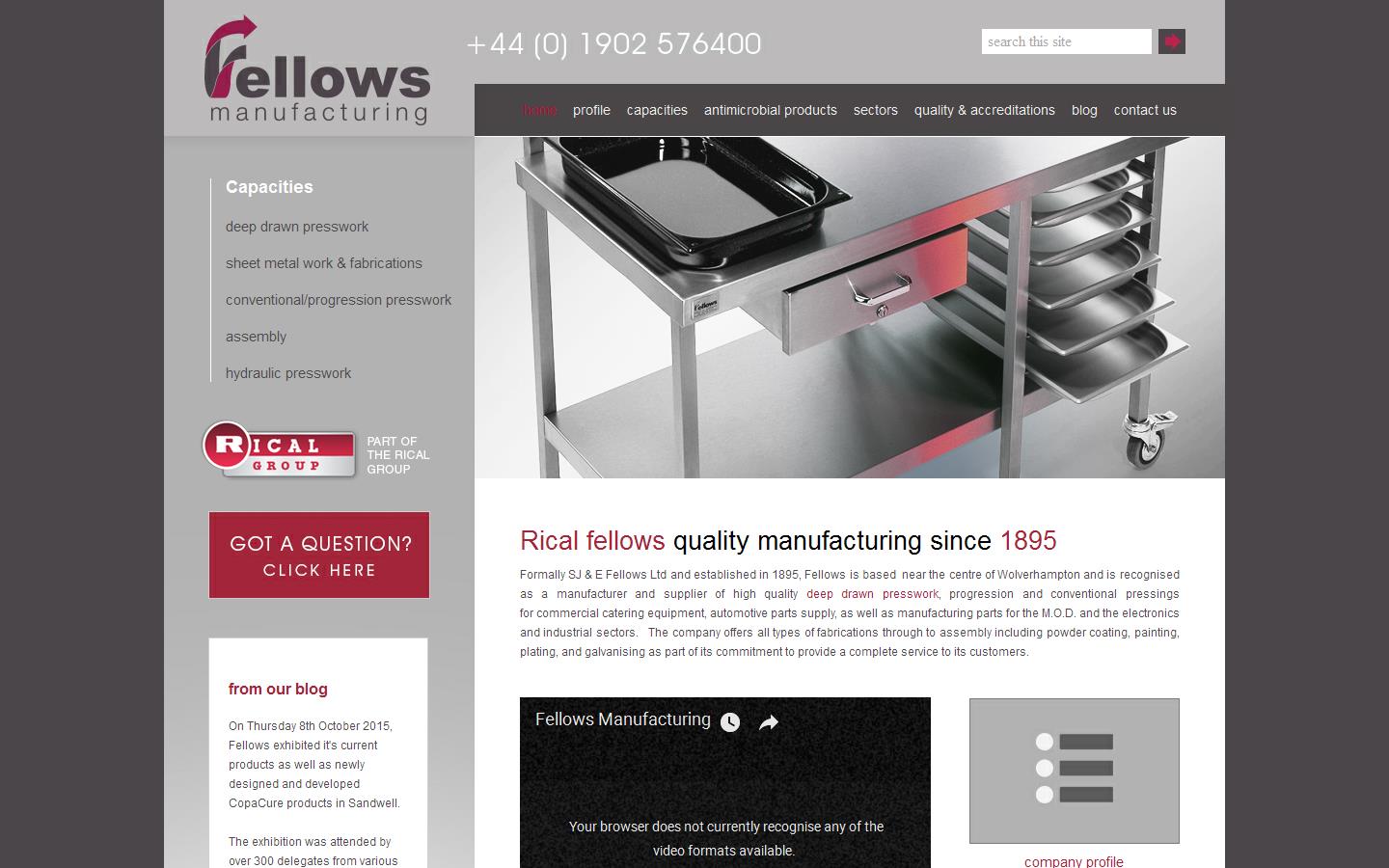 Fellows Catering Products Ltd Website