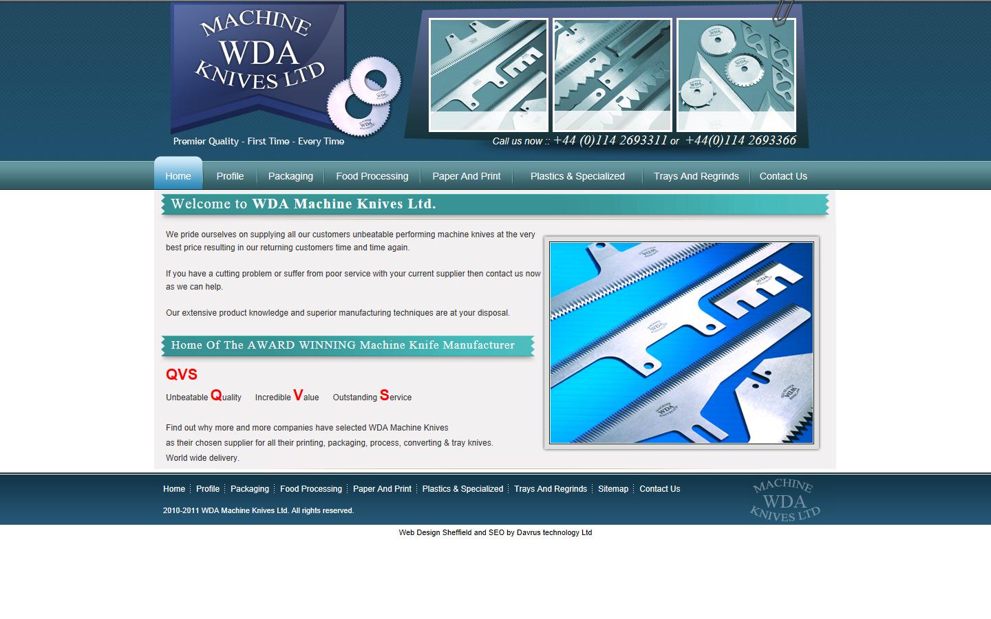 WDA Machine Knives ltd Website