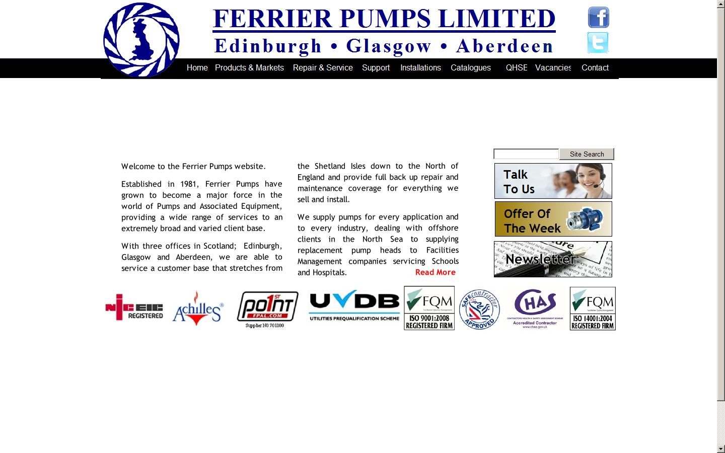 Ferrier Pump Supplies Ltd Website