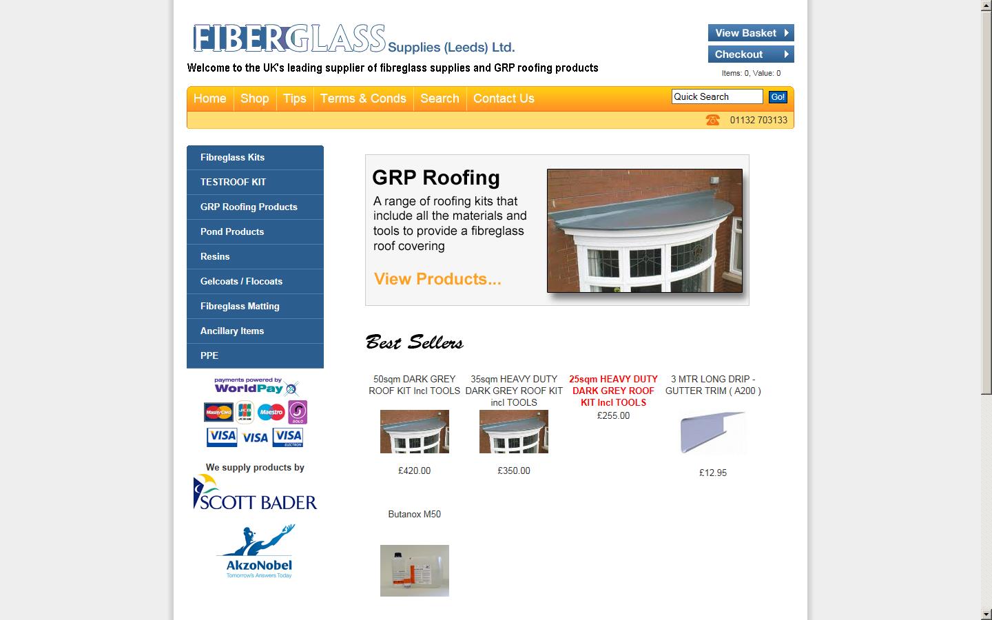 Fiberglass Supplies (Leeds) Ltd Website