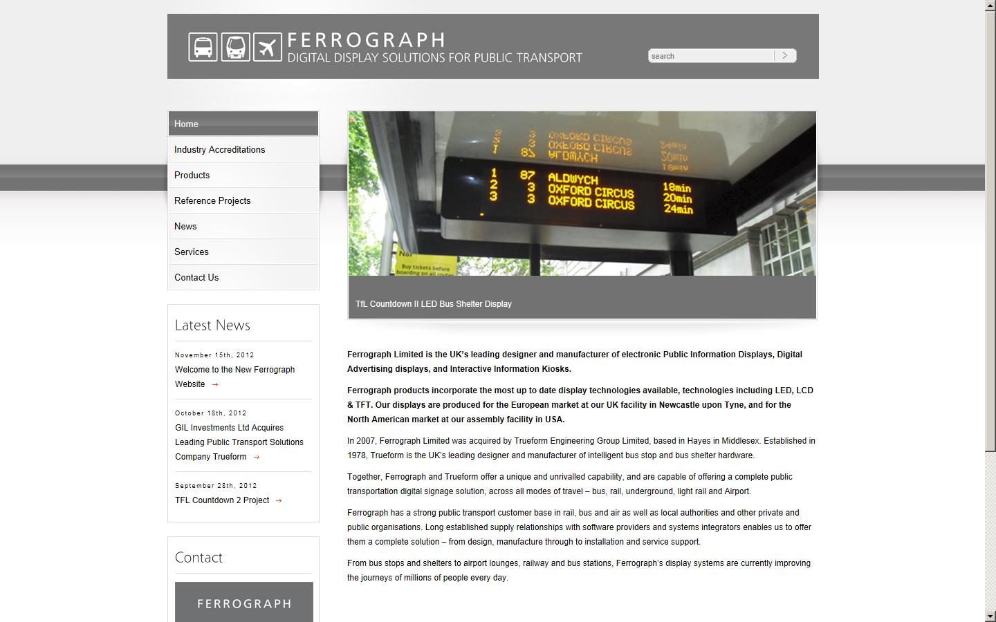 Ferrograph Ltd Website