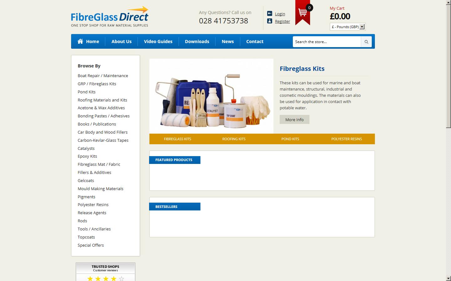 Fibreglass Sales Ltd  Website