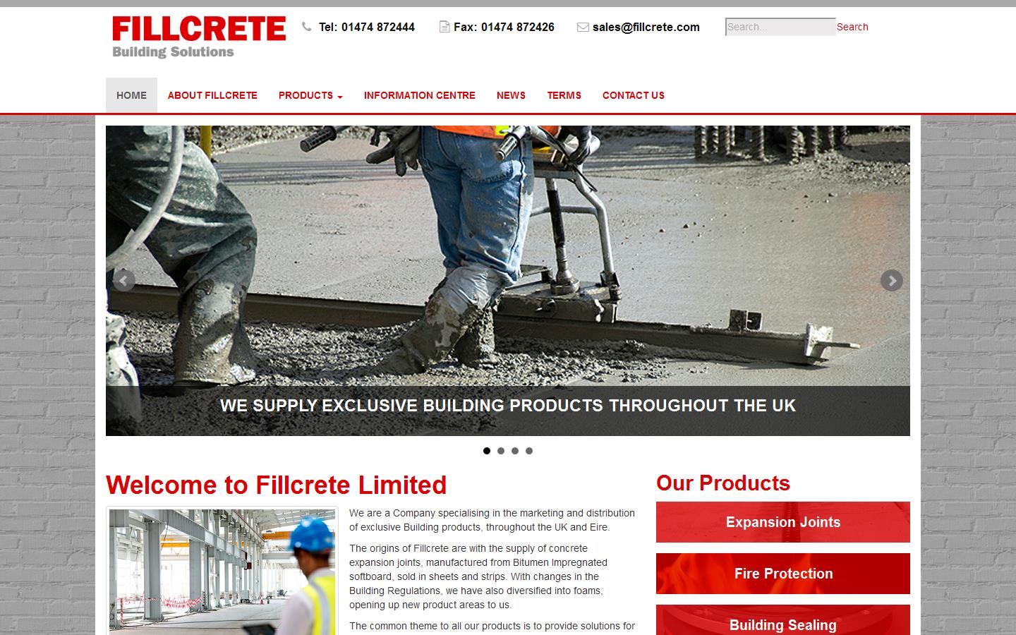 Fillcrete Limited Website