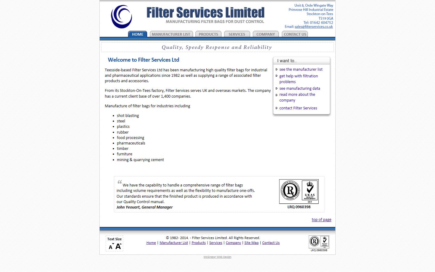 Filter Services Ltd Website