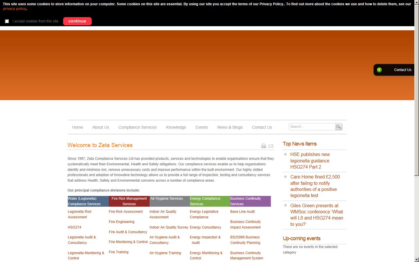 Zeta Compliance Services Website