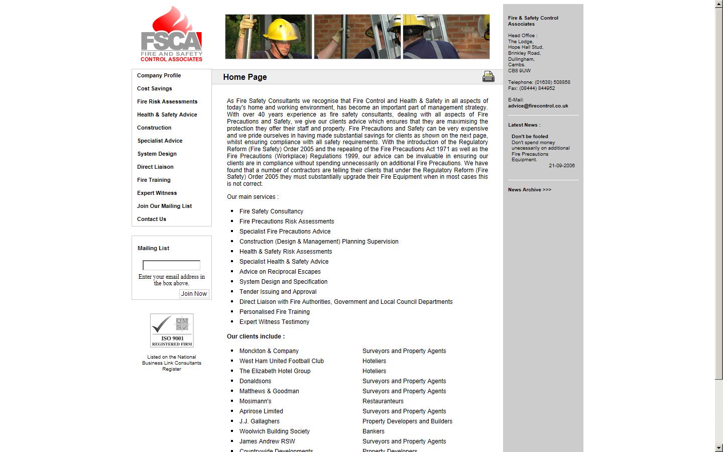 Fire & Safety Control Associates Website