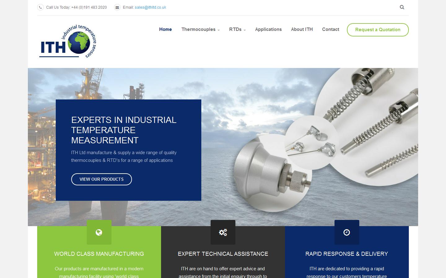 Industrial Temperature Sensor and Heating Elements (ITH) Limited Website