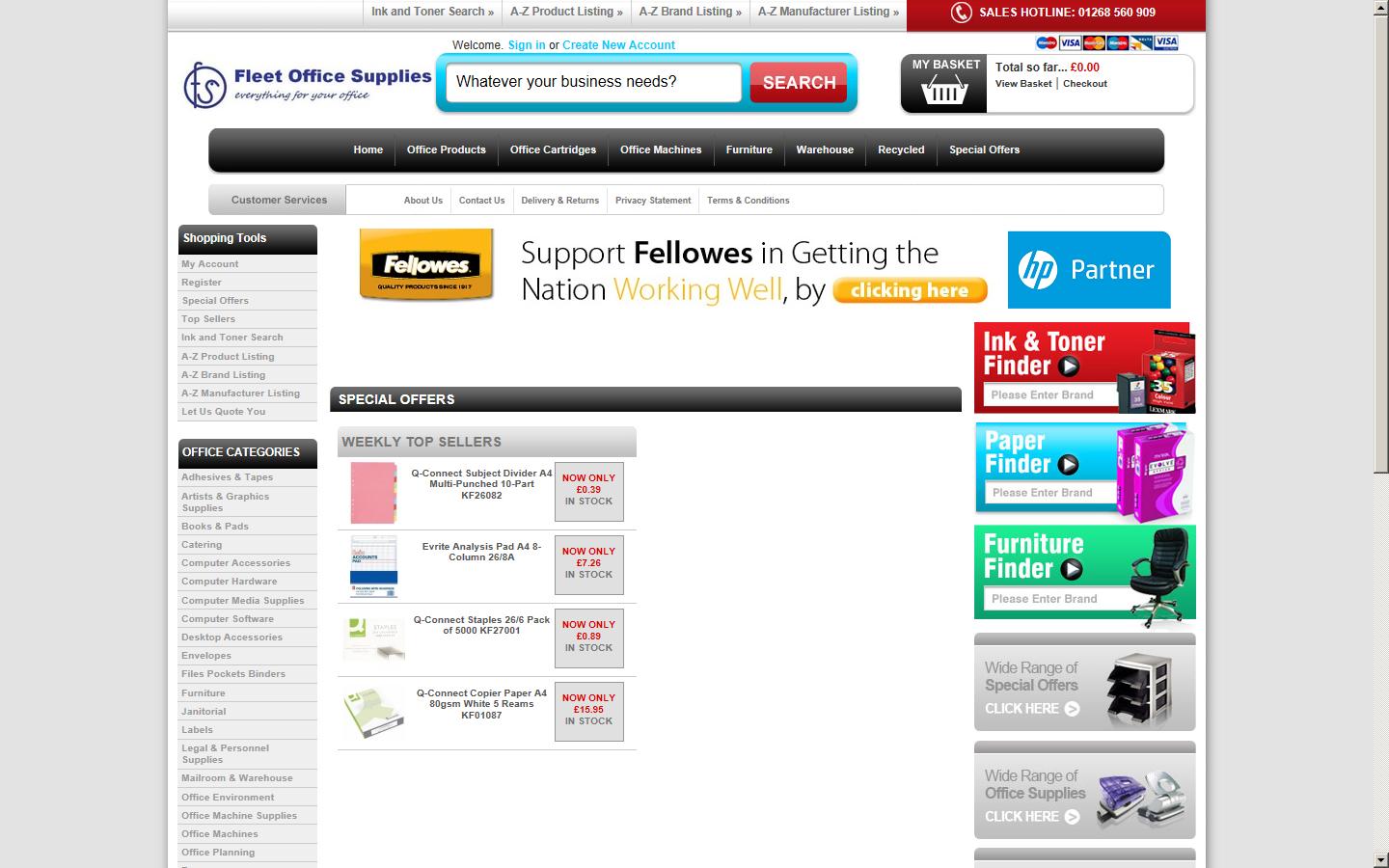 Fleet Office Supplies Website