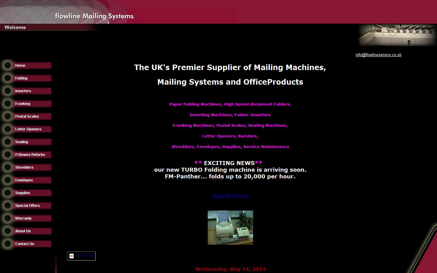 Flowline Mailing Systems Website