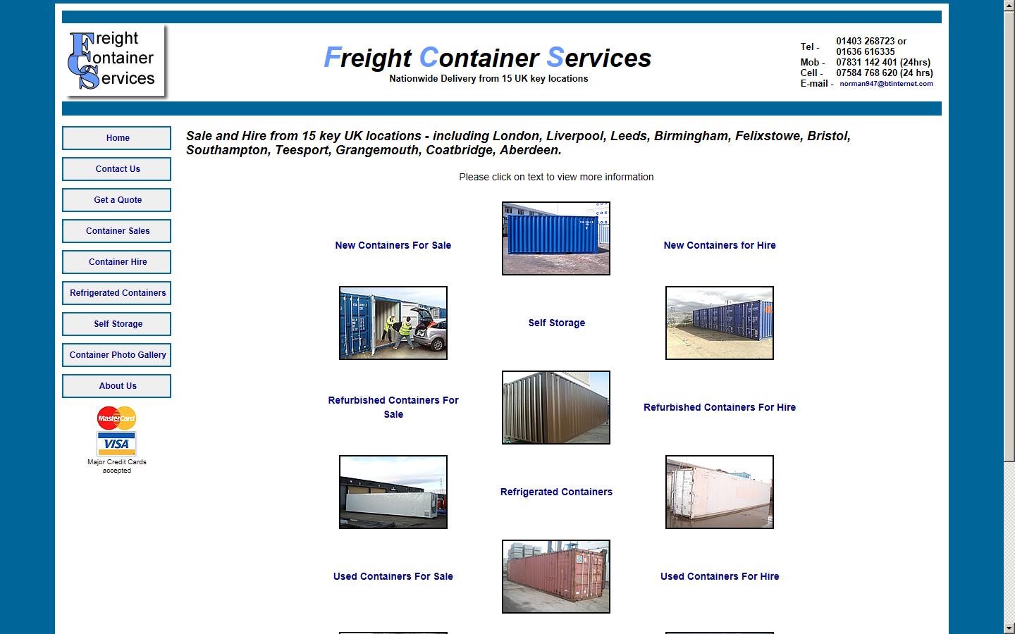 Freight Container Services Ltd Website