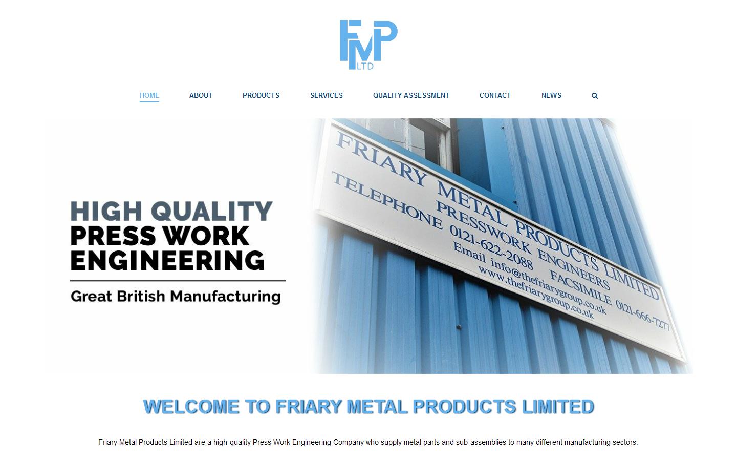 Friary Metal Products Ltd Website