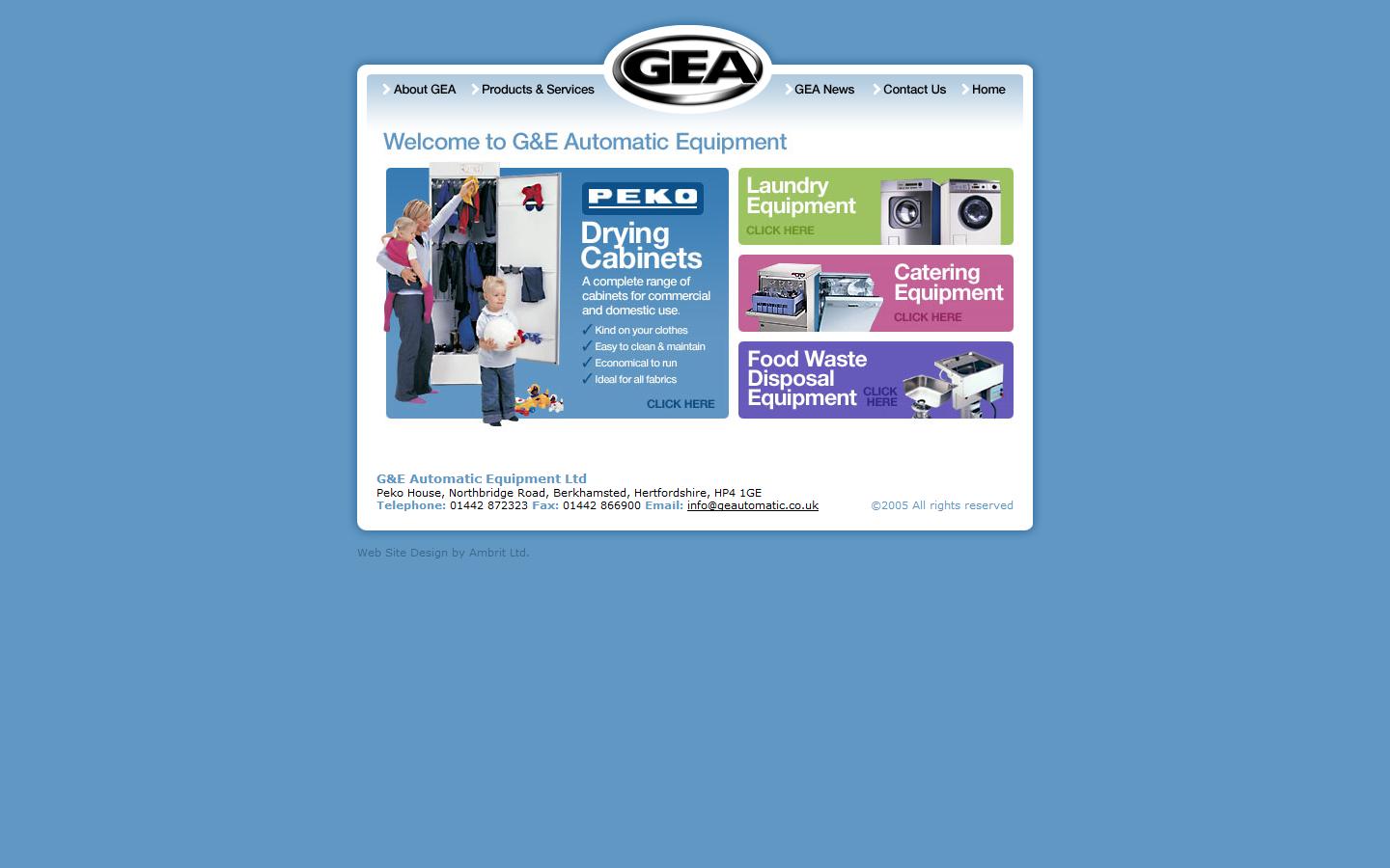 G & E Automatic Equipment Ltd Website