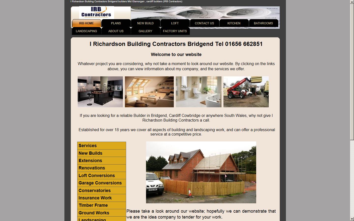 IRB Contractors Bridgend  Website