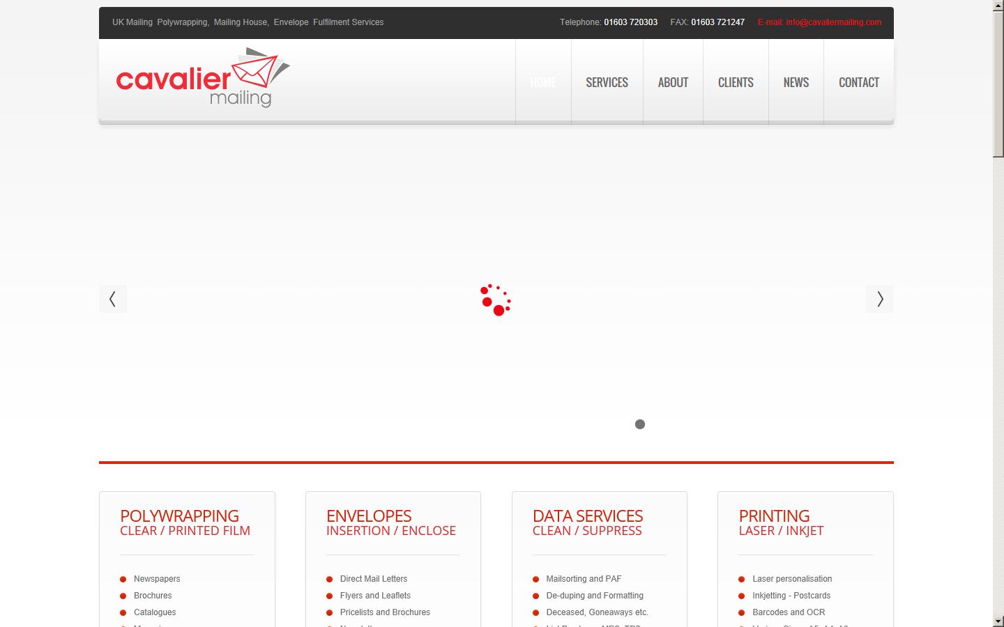 Cavalier Mailing Services Website