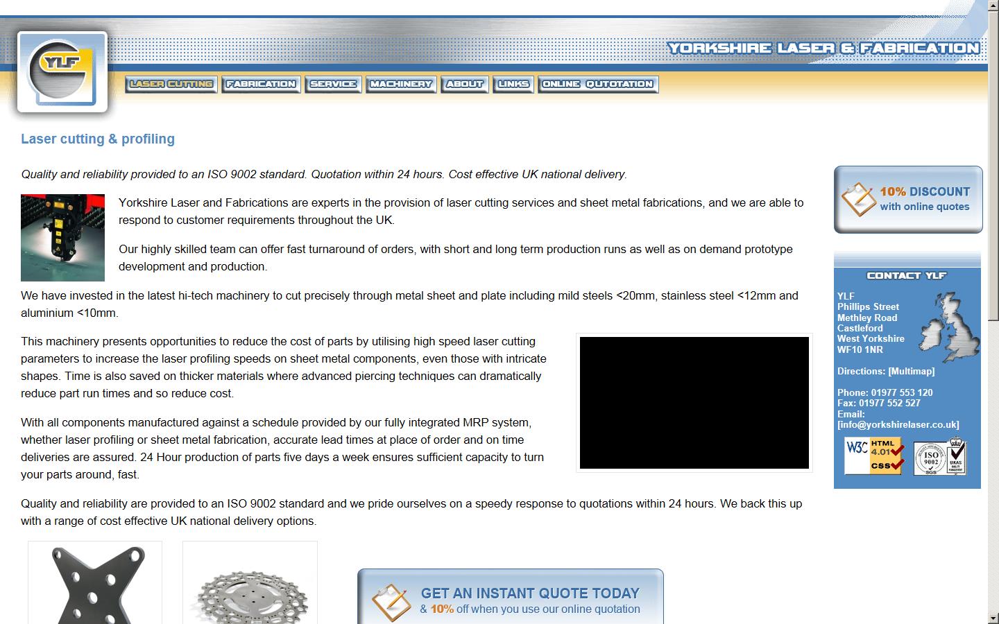 Yorkshire Laser and Fabrications Ltd Website