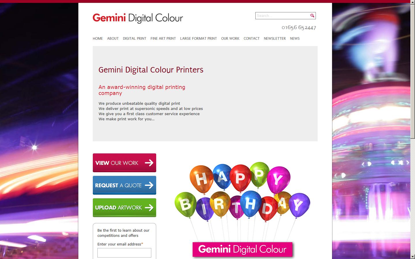 Gemini Digital Colour Ltd Website