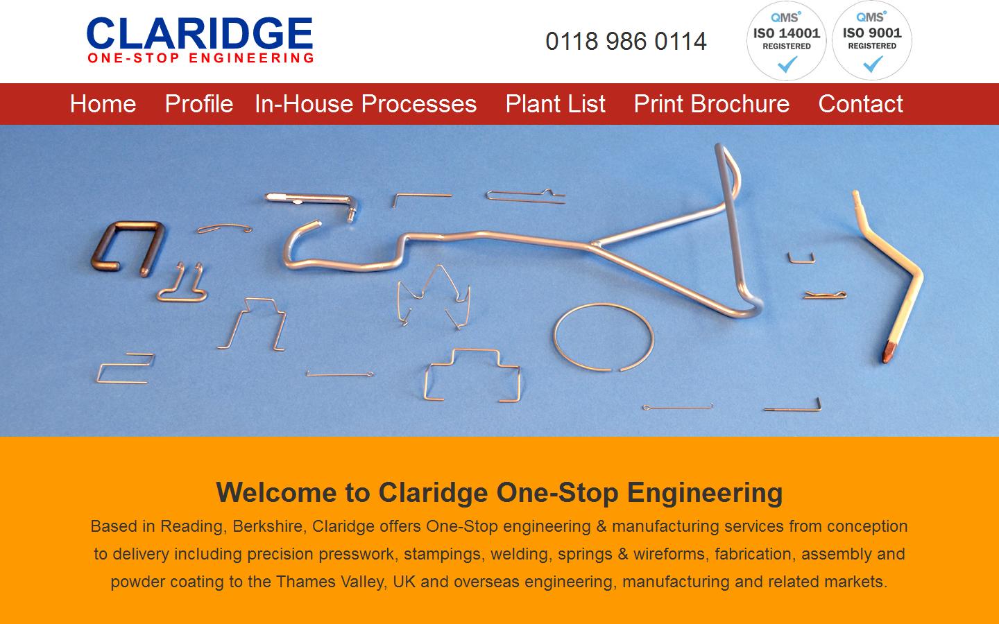 Claridge One-Stop Engineering Website