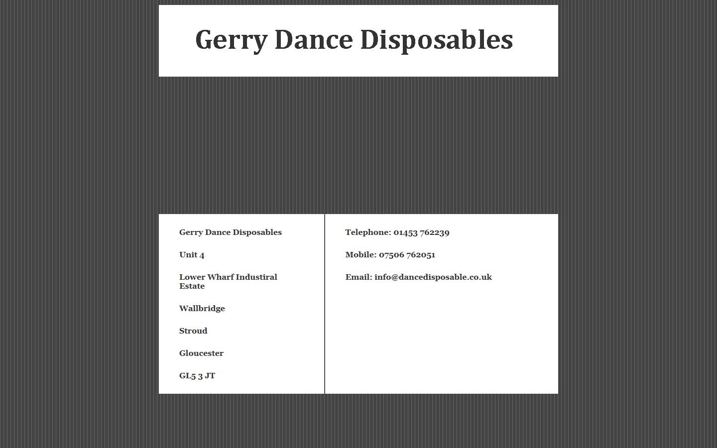 Gerry Dance Disposables Ltd Website