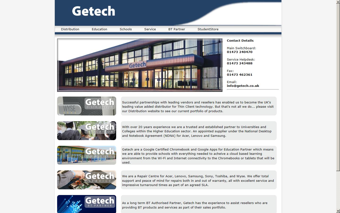 Getech Ltd Website