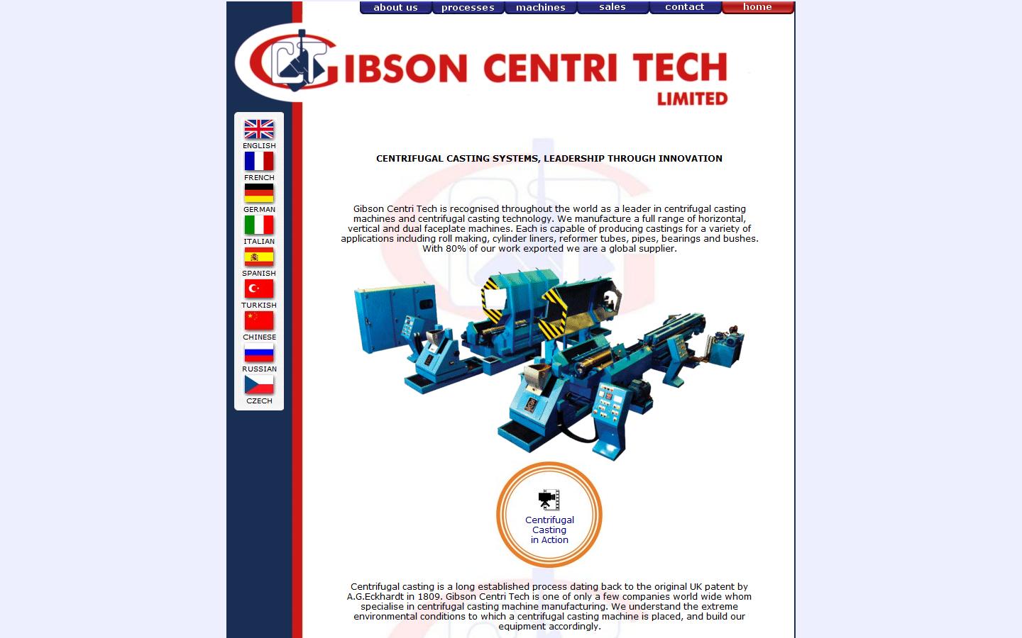 Gibson Centri-Tech Ltd Website