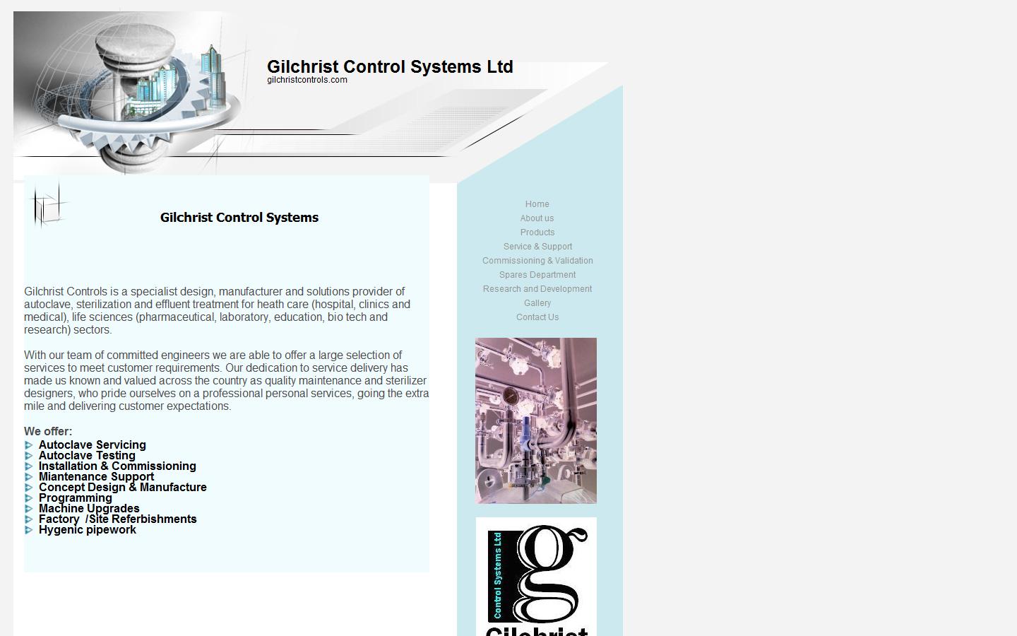 Gilchrist Control Systems Ltd Website