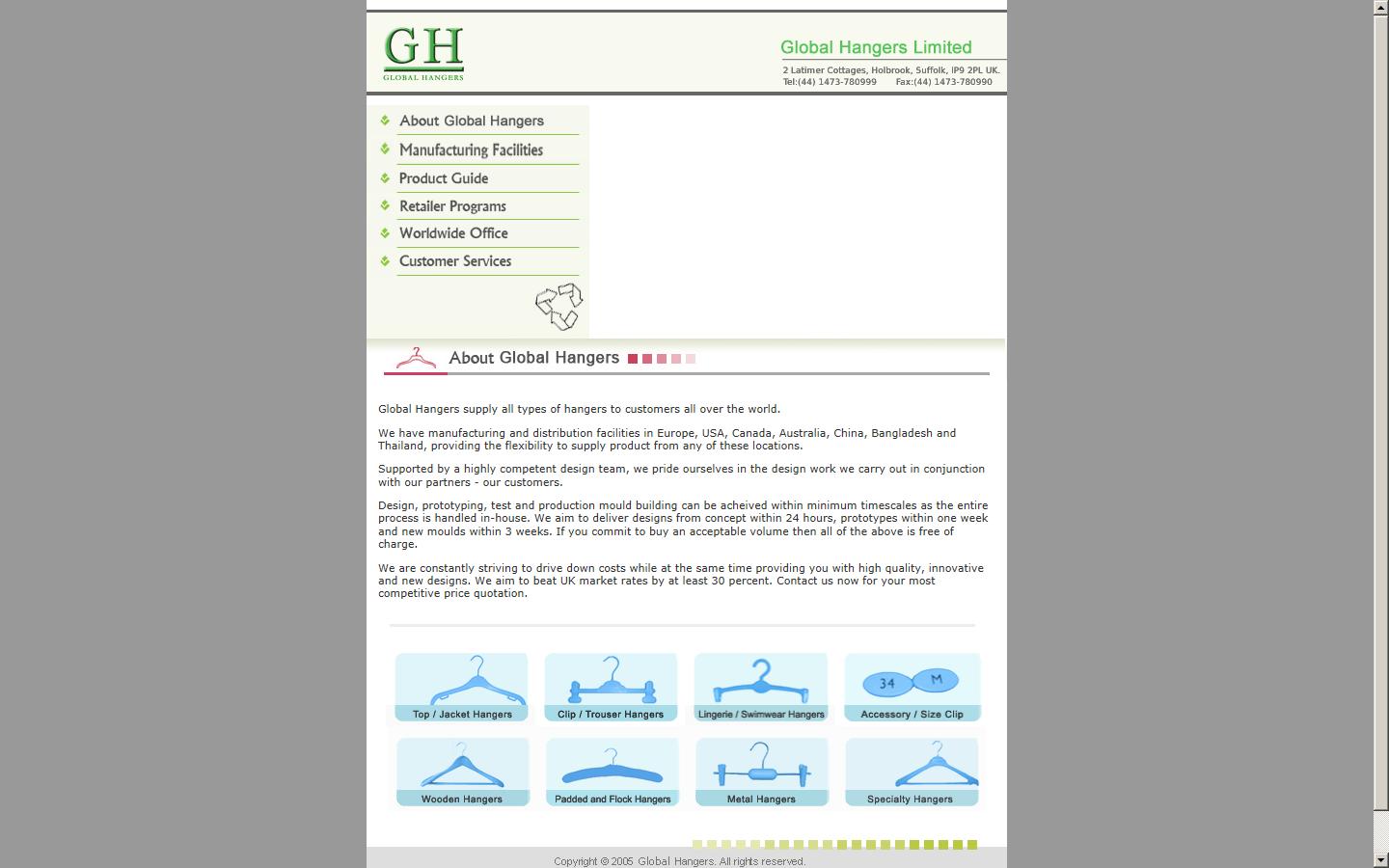 Global Hangers Website