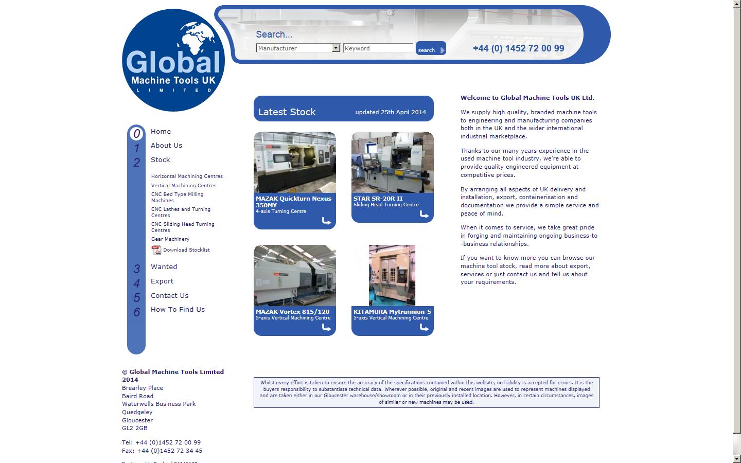 Global Machine Tools Website