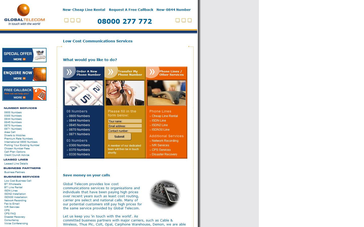 Global Telecom Website