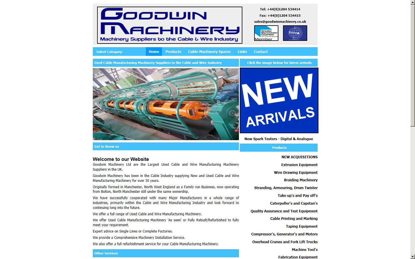 Goodwin Machinery Ltd Website