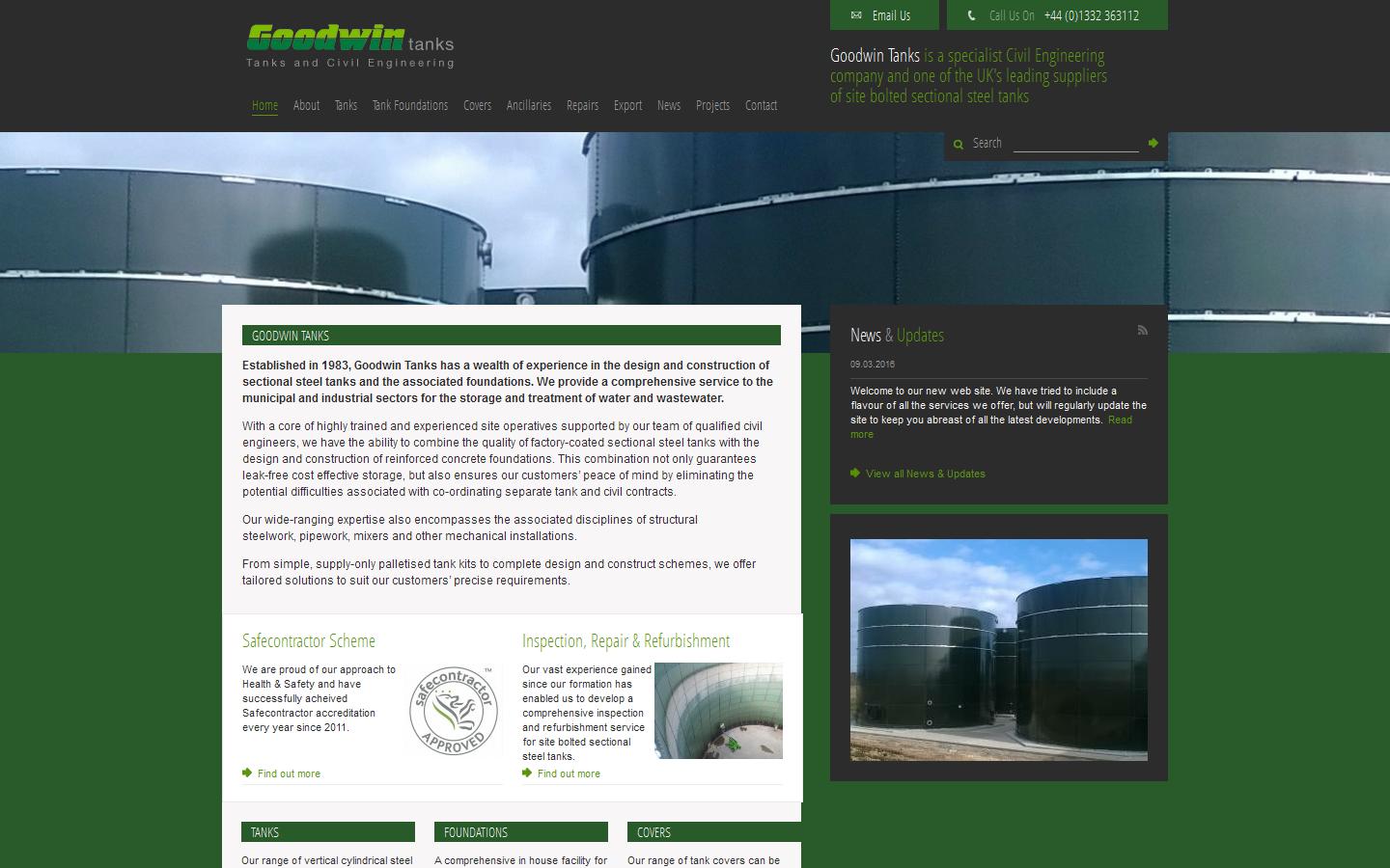 Goodwin Tanks Ltd Website