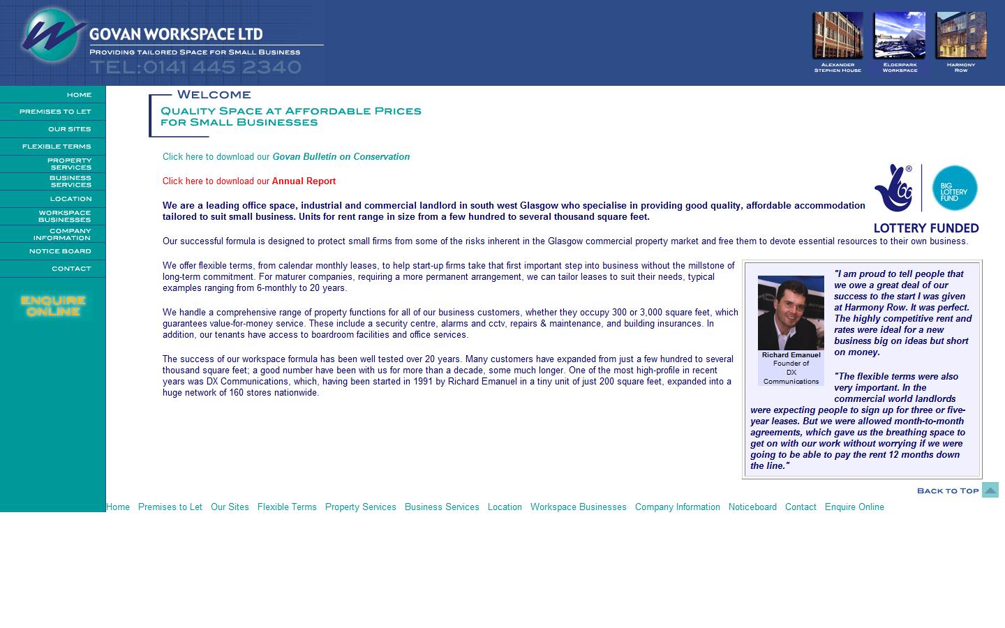 Govan Workspace Ltd Website