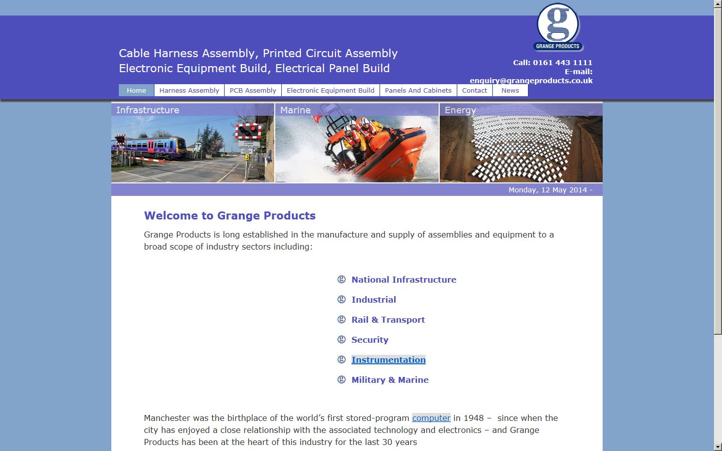 Grange Products Ltd Website
