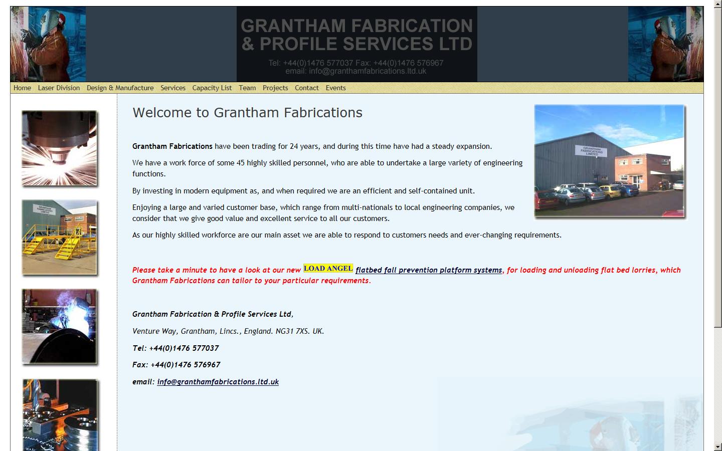 Grantham Fabrications & Profile Services Ltd Website