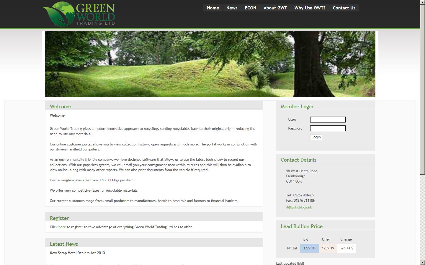 Green World Trading Ltd Website