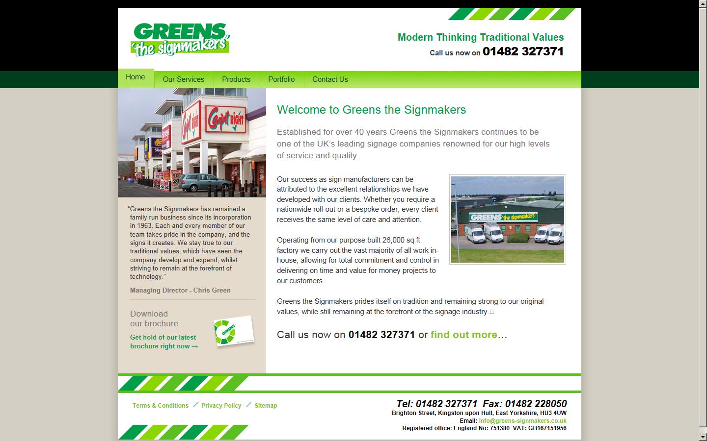 Greens ''The Signmakers'' Ltd Website