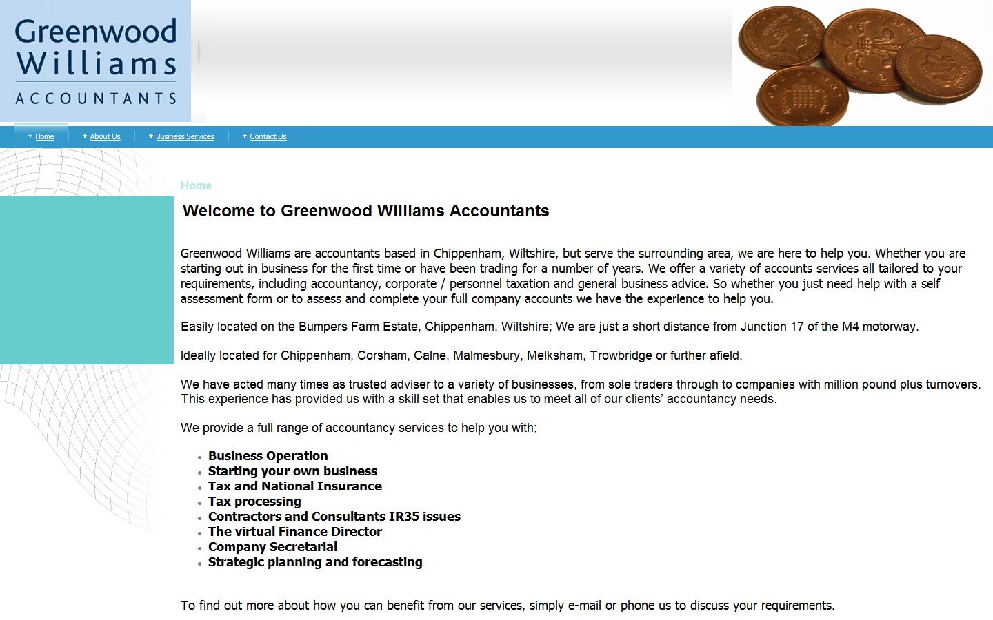 Greenwood Williams Accountants Website