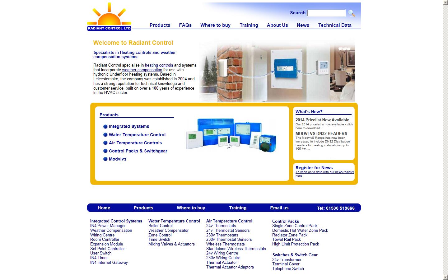 Radiant Control Ltd Website