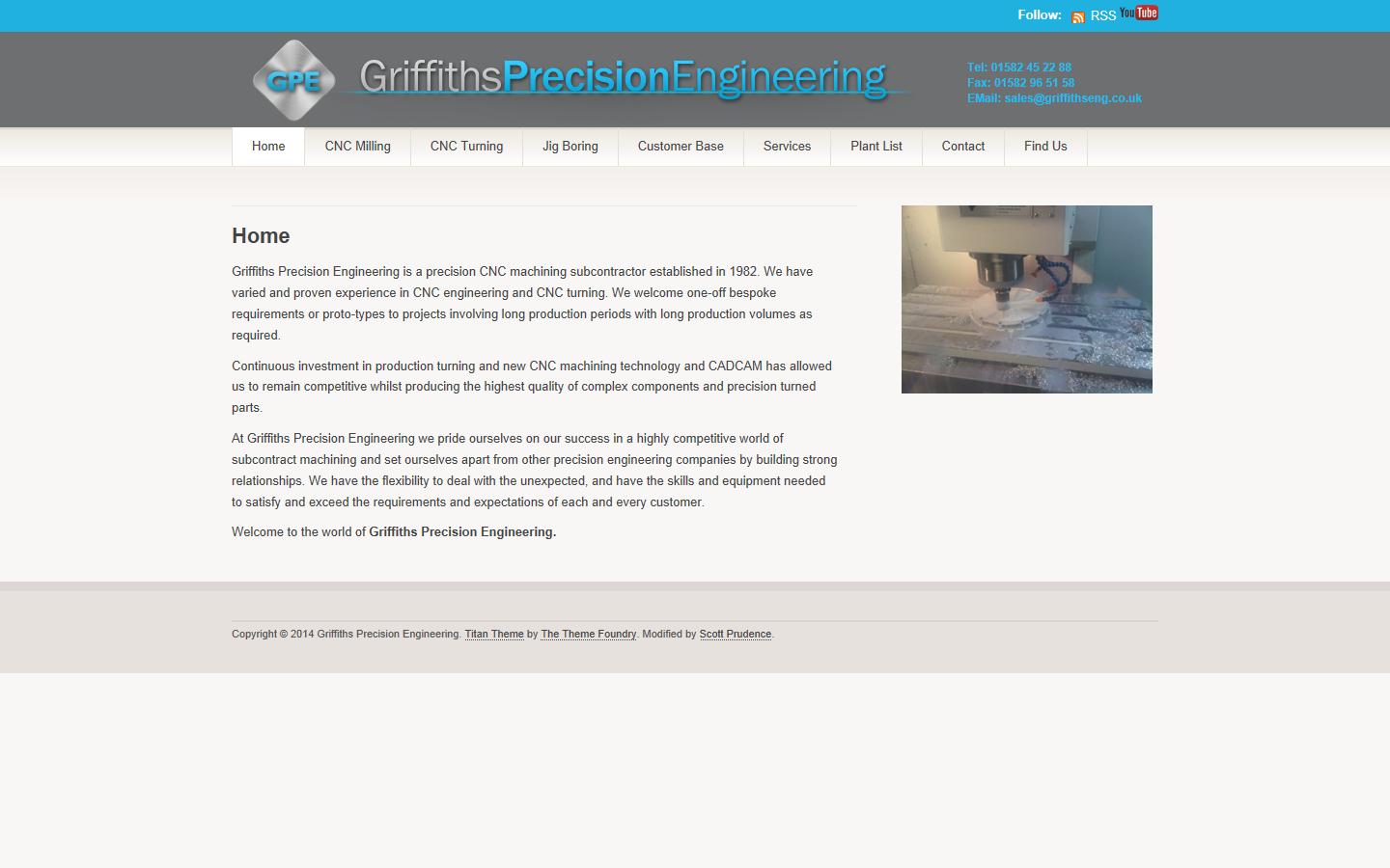 Griffiths Precision Engineering Website