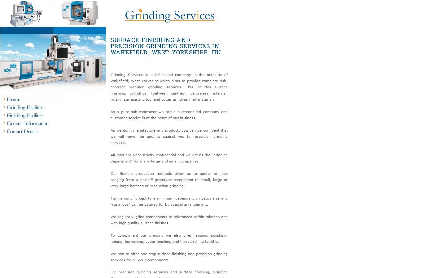 Grinding Services  Website