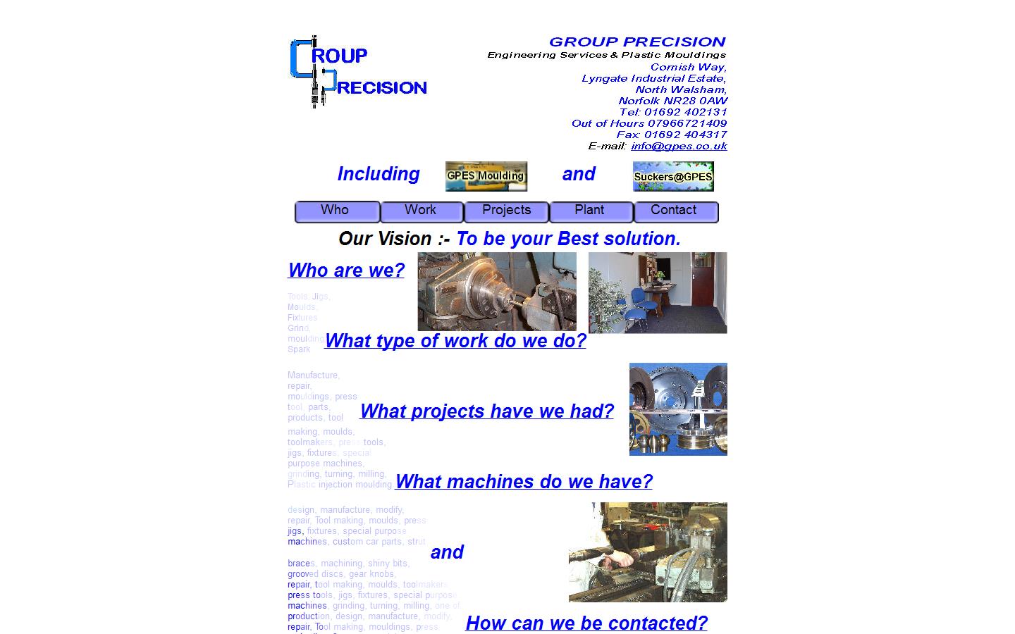 Group Precision Engineering Services Website