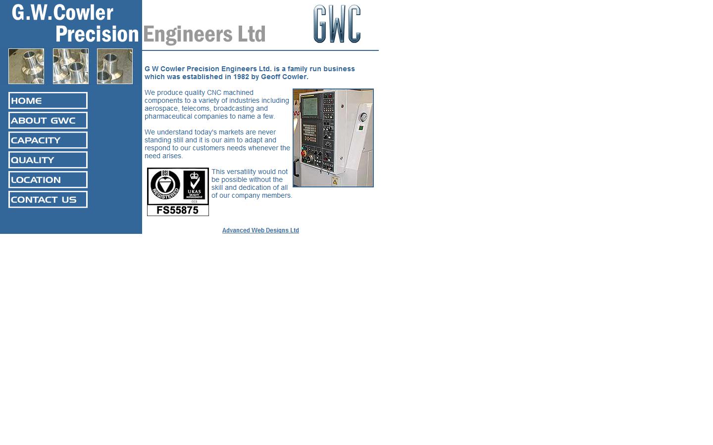 G W Cowler Precision Engineers Ltd Website