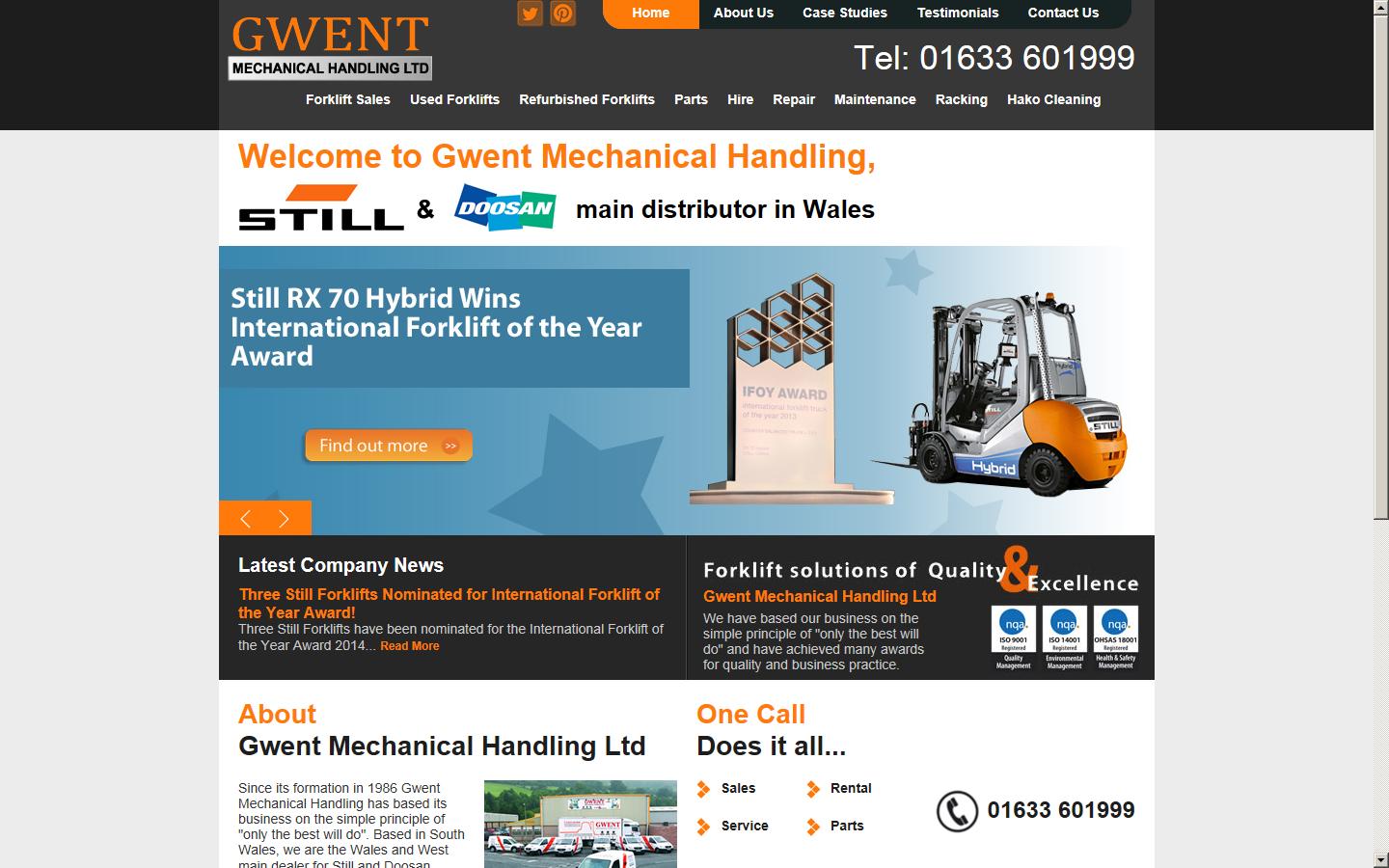 Gwent Mechanical Handling  Website