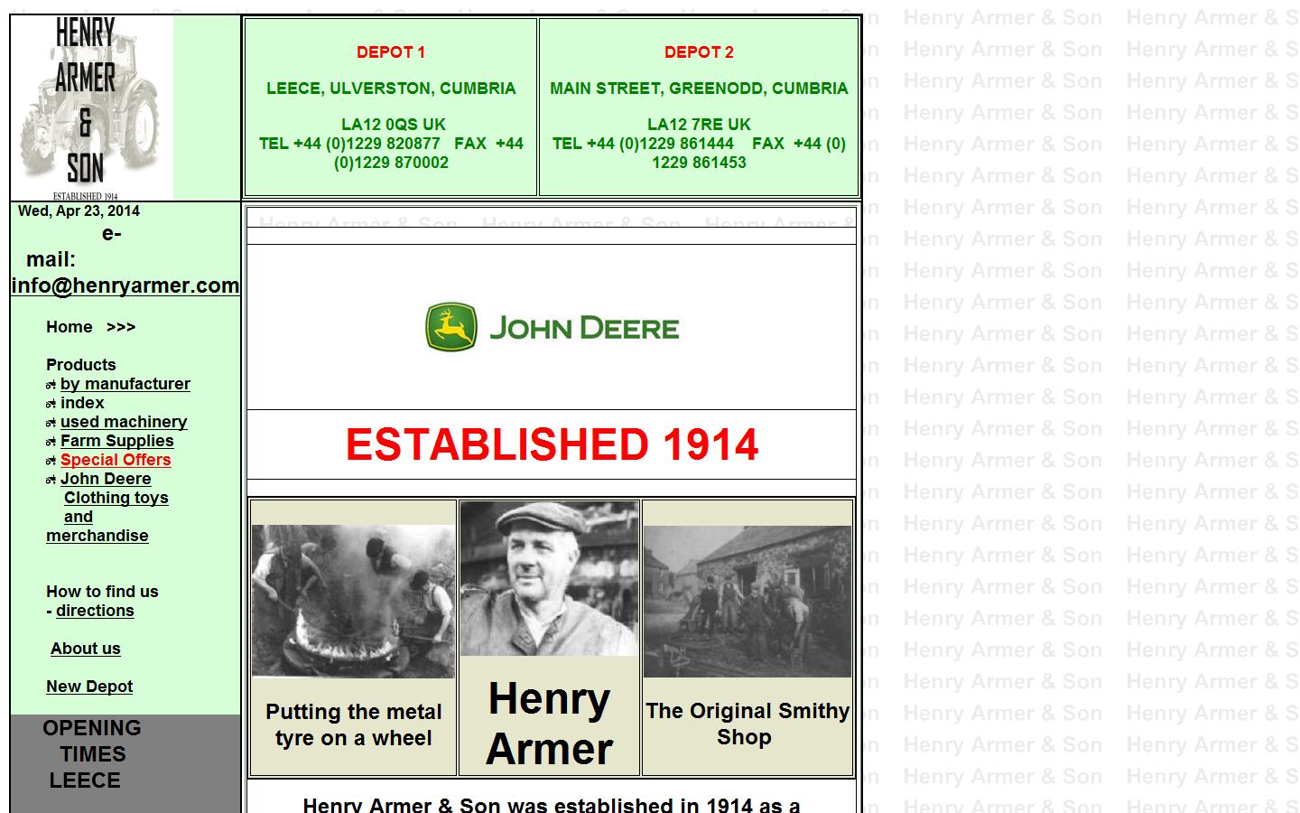 H Armer & Son Website