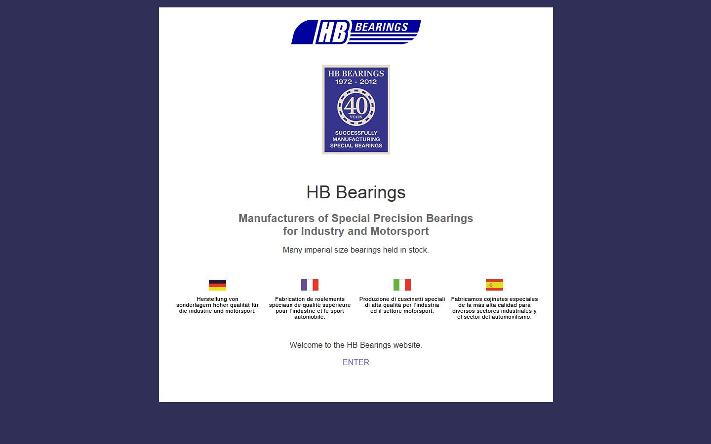 H B Bearings Website
