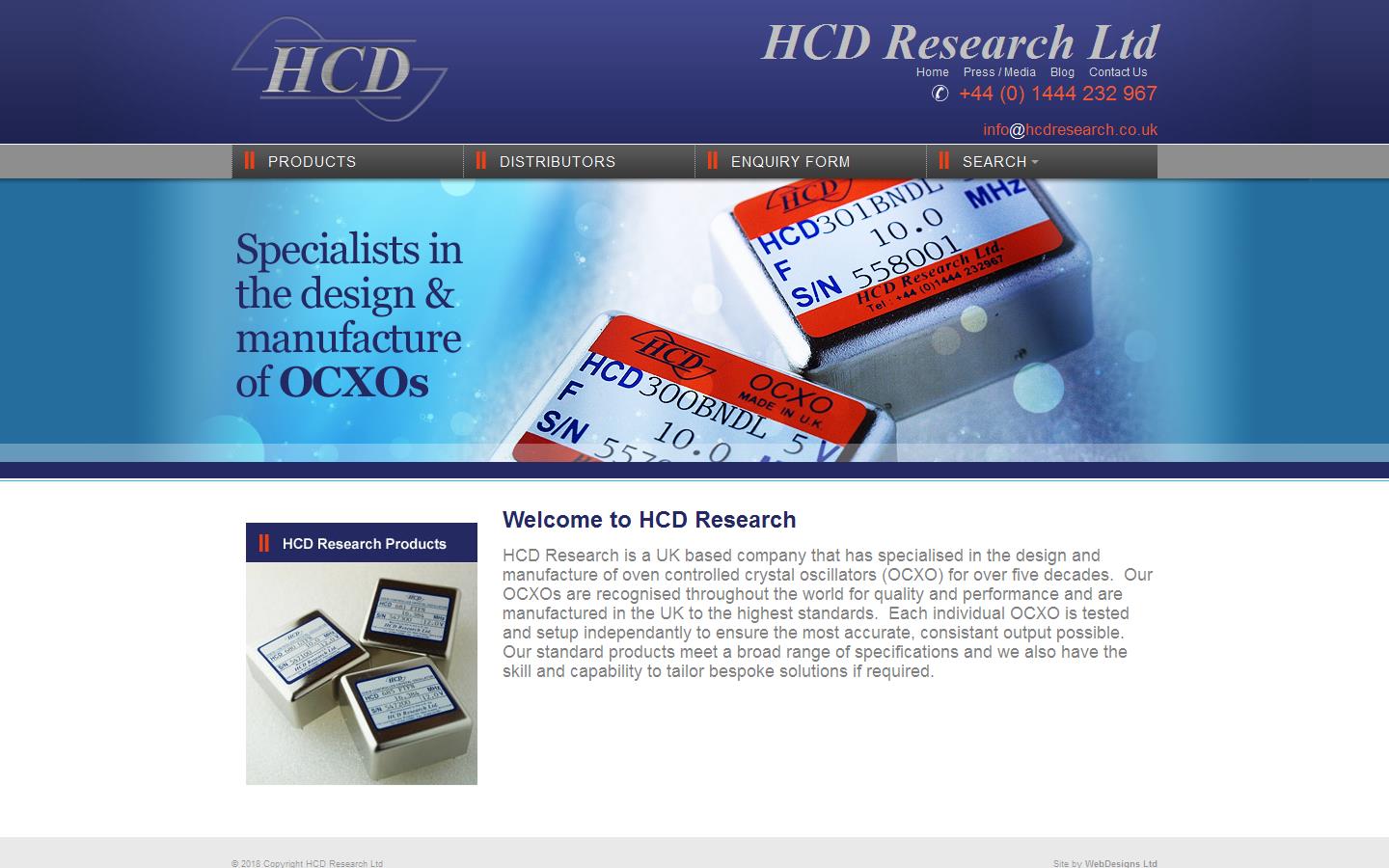 HCD Research Ltd Website