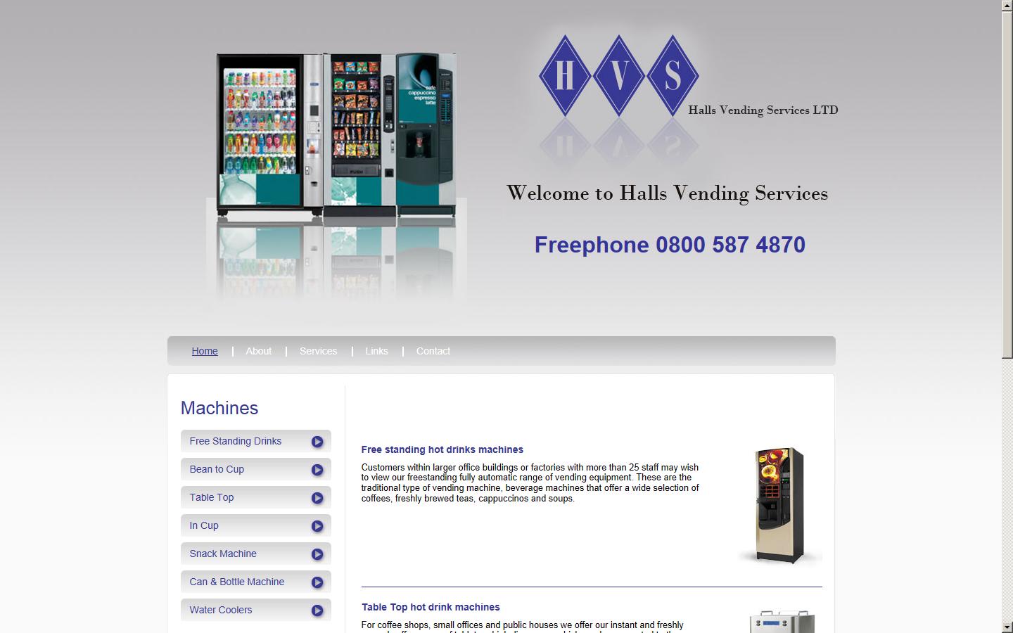 Halls Vending Services Ltd Website