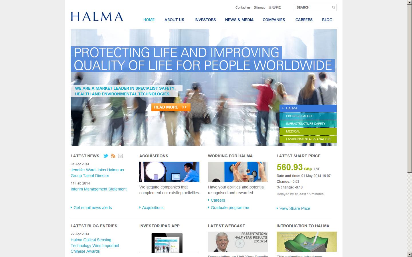 Halma P.L.C. Website